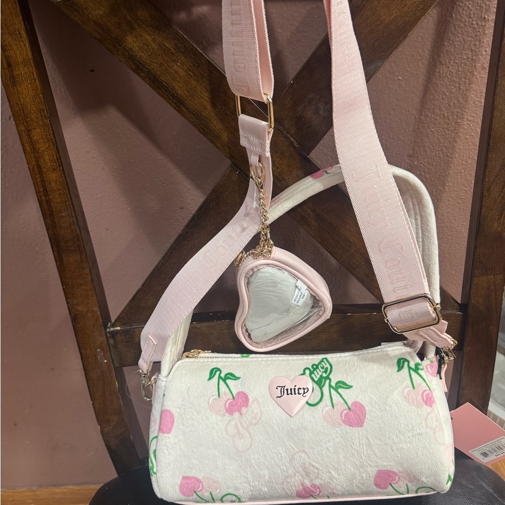 Retro Juicy Couture Cherry Shoulder Bag Color Cream Multi